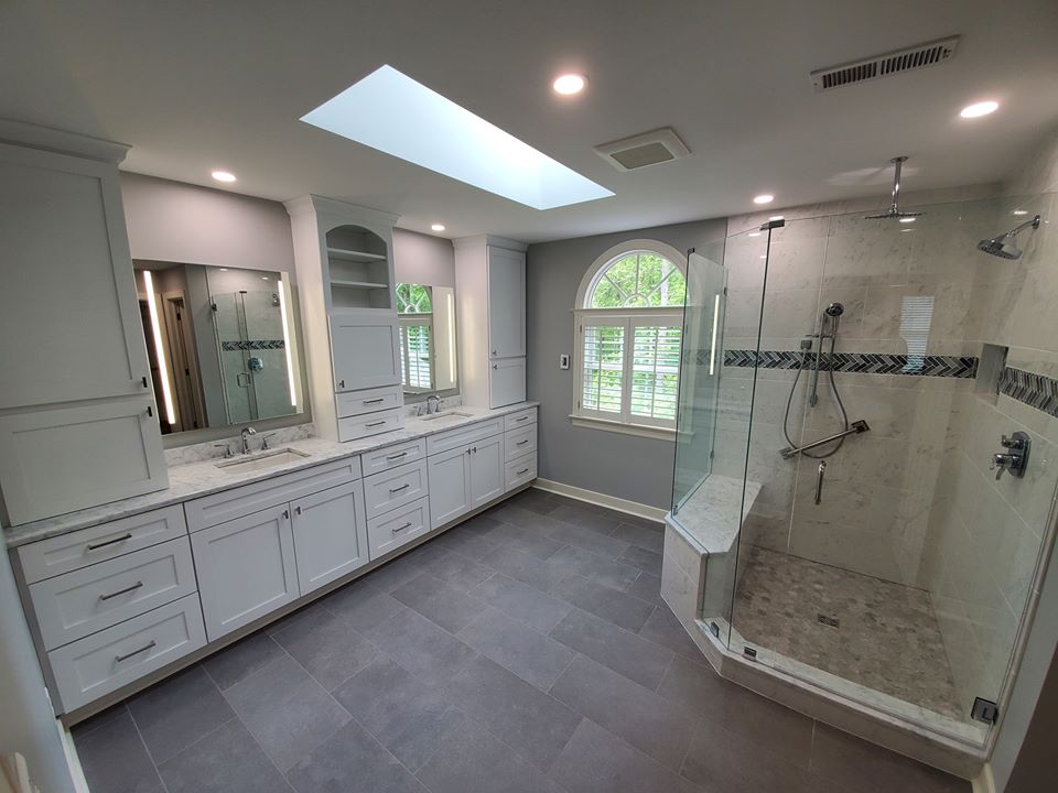 double sink and shower